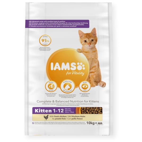 IAMS för Vitality Kitten Färsk kyckling - torr kattmat - 10 kg