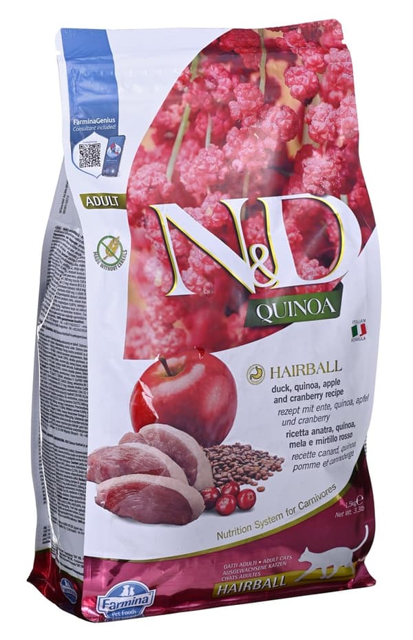 FARMINA N&D Quinoa Hairball - torrfoder för katter - 1,5 kg