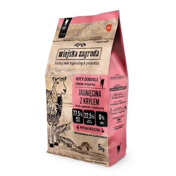 Maaseudun maatilan lammas ja krilli - kuiva kissanruoka - 5 kg
