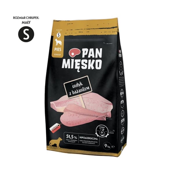 PAN MĘSKO Kalkun med Fasan S - Tørfoder til hunde - 9 kg