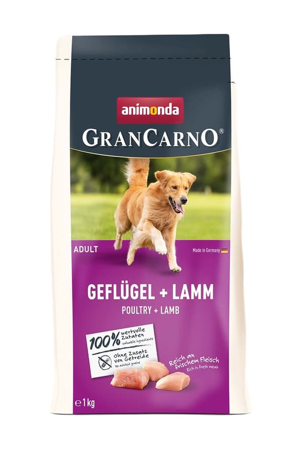 ANIMONDA GranCarno Fjäderfä med lamm - torrfoder för hundar - 1 kg