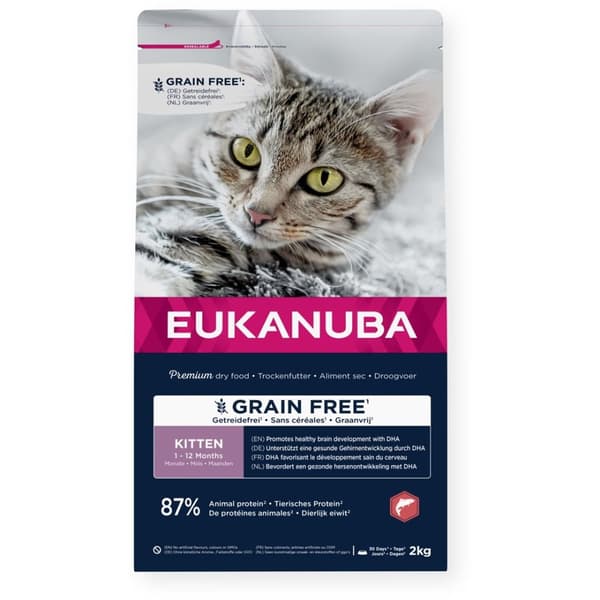 EUKANUBA Spannmålsfritt kattungefoder för lax - 2 kg