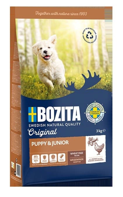 BOZITA Original Puppy & Junior Chicken - kuiva koiranruoka - 3 kg