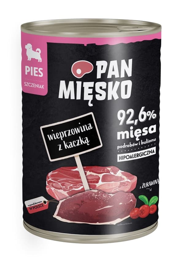 PAN MĘSKO Sianliha ja ankka - märkäruoka koiranpennuille - 400 g