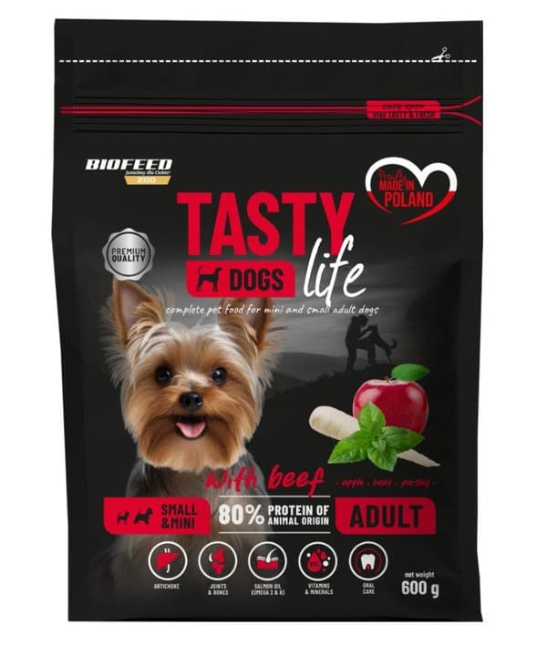 BIOFEED Tasty Life Adult Small Beef - tørfoder til hunde - 600 g