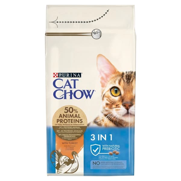 Purina CAT CHOW torrfoder för katter 1,5 kg kalkon för vuxna