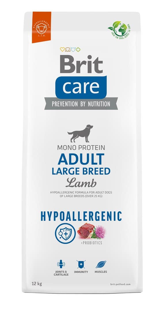 BRIT Care Hypoallergenic Adult Large Breed Lamb - tørfoder til hunde - 12 kg