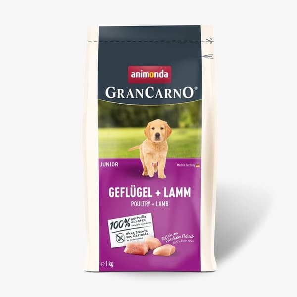 ANIMONDA Gran Carno Junior Siipikarja ja lammas - kuiva koiranruoka - 1 kg
