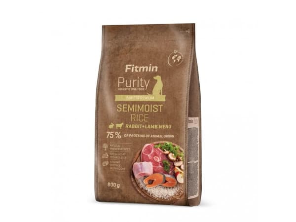 FITMIN Purity Rice Semimoist Kanin & Lam - tørfoder til hunde - 800g