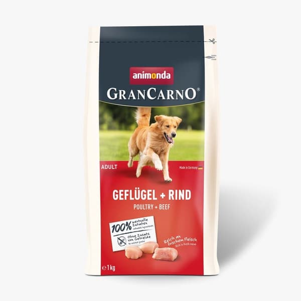 ANIMONDA Gran Carno Adult -koiran kuivaruoka siipikarjalla ja naudanlihalla - 1 kg