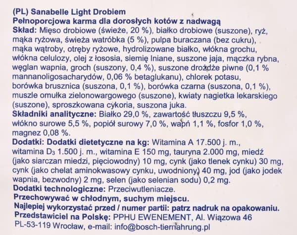Bosch Sanabelle Light Poultry 10 kg