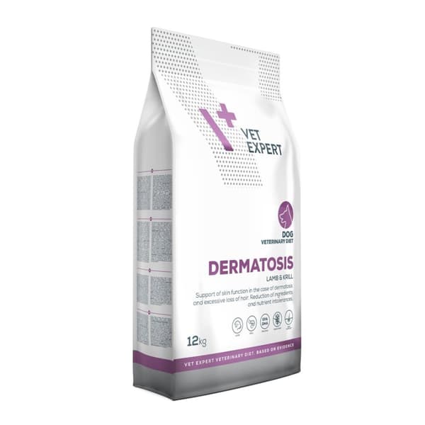 VET EXPERT Veterinary Diet Dermatosis -koiran kuivaruoka lammas- ja krillikoiralle - 12 kg