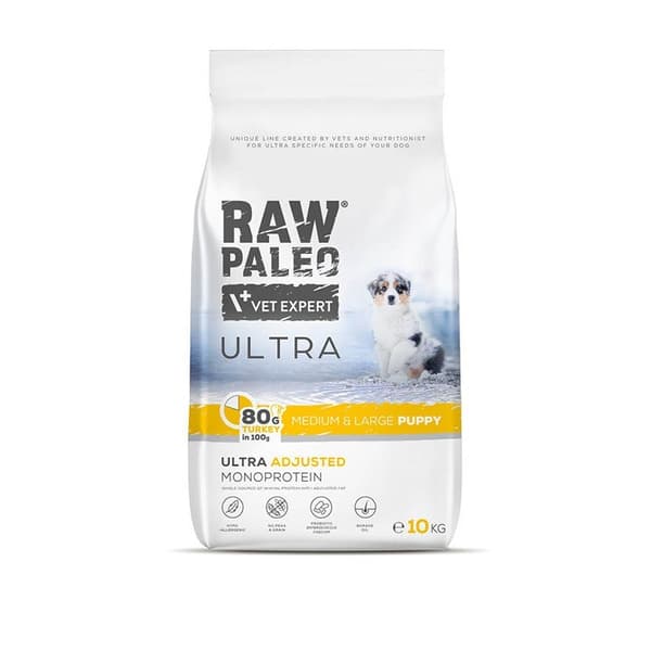 VetExpert Raw Paleo Ultra Turkey Medium & Large Puppy - Torrfoder för hundar - 10 kg