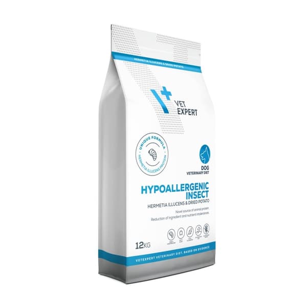 VET EXPERT Veterinary Diet Hypoallergenic Insect Dog - tørfoder til hunde - 12 kg