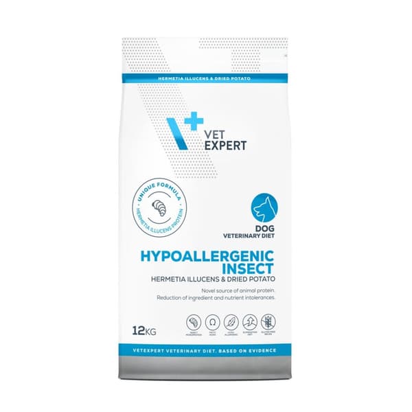 VET EXPERT Veterinary Diet Hypoallergenic Insect Dog - tørfoder til hunde - 12 kg