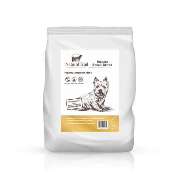 NATURAL TRAIL Insect Small Breed Hypoallergenic Diet - Tørfoder til hunde - 2 kg