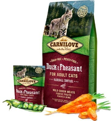 CARNILOVE Cat Hairball Control Ankka ja fasaani - kuiva kissanruoka - 400 g