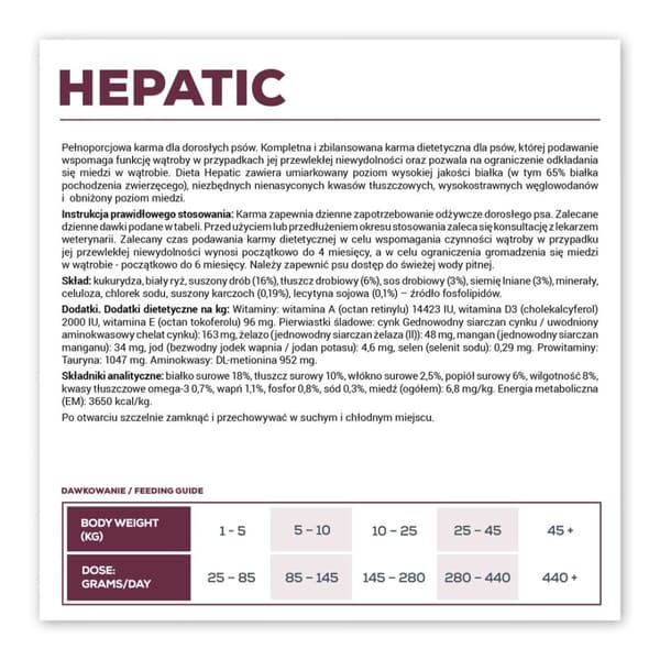 VET EXPERT Veterinary Diet Hepatic Dog - kuiva koiranruoka - 12 kg