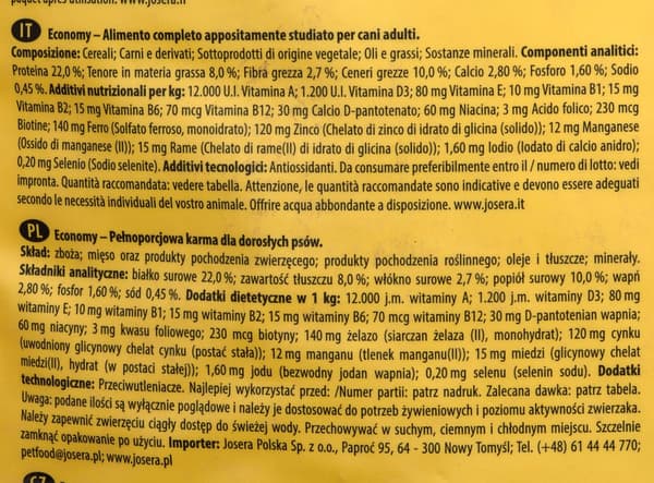 Josera JosiDog Economy 15 kg voksen svinekød, grøntsager