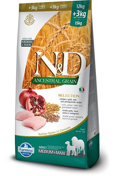 Farmina Djurfoder N&D Ancestral Grain Hund 15 kg Vuxen Kyckling