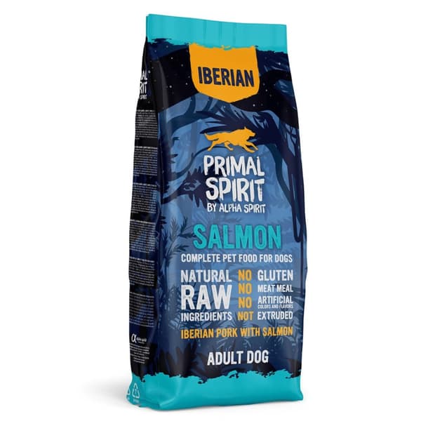PRIMAL SPIRIT Iberisk 70% Laks – halvfugtigt hundefoder – 12 kg