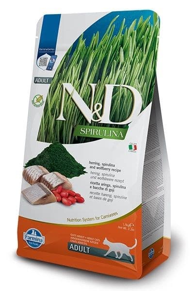 FARMINA N&D Spirulina Sill - torrfoder för katter - 1,5 kg