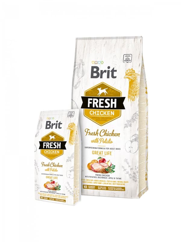 Brit Fresh 12 kg aikuisille omena, tattari, kana, peruna