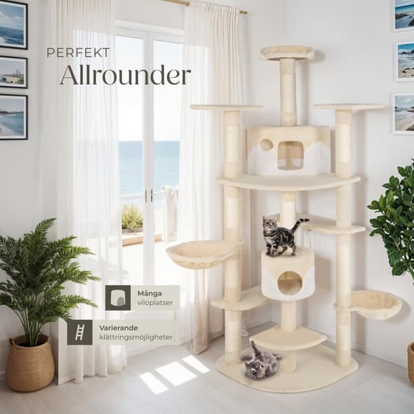 Katt klösträd, klösmöbel Filippa - beige/vit
