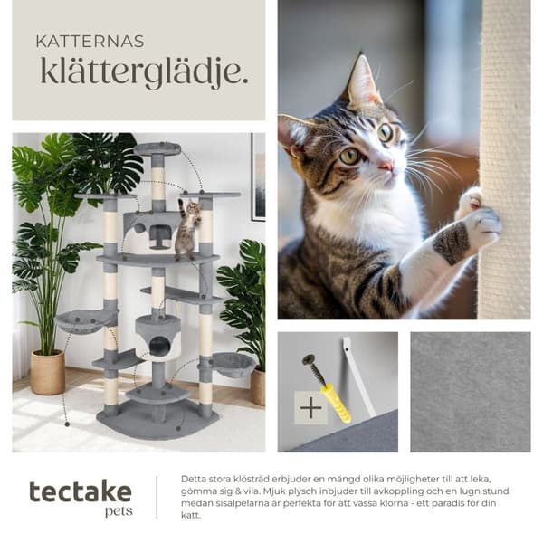 Katt klösträd, klösmöbel Filippa - grå/vit
