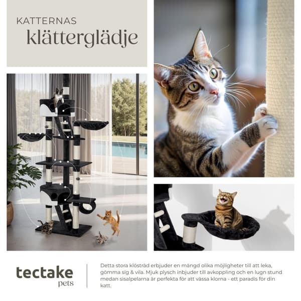 Klösträd katt, klösmöbel Hansi - svart/vit
