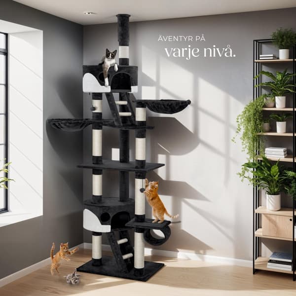 Klösträd katt, klösmöbel Hansi - svart/vit