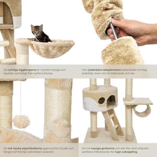 Klösträd katt, klösmöbel Hansi - beige/vit