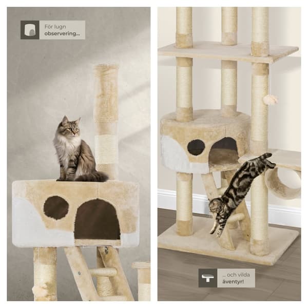 Klösträd katt, klösmöbel Hansi - beige/vit