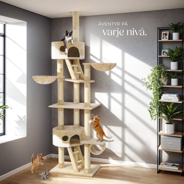 Klösträd katt, klösmöbel Hansi - beige/vit