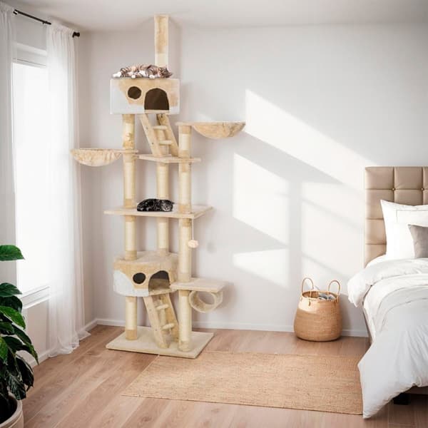 Klösträd katt, klösmöbel Hansi - beige/vit