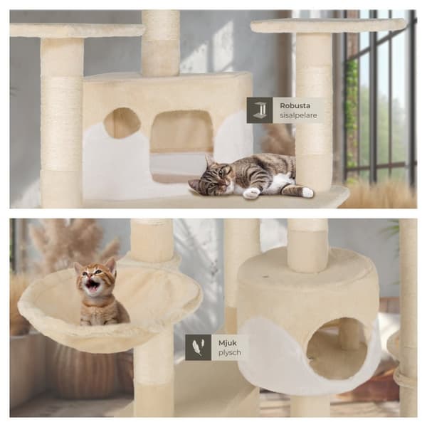 Katt klösträd, klösmöbel Nelly - beige/vit