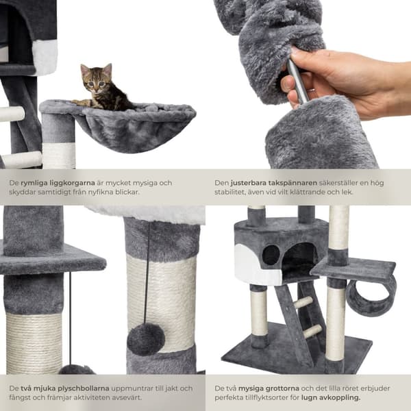 Klösträd katt, klösmöbel Hansi - grå/vit