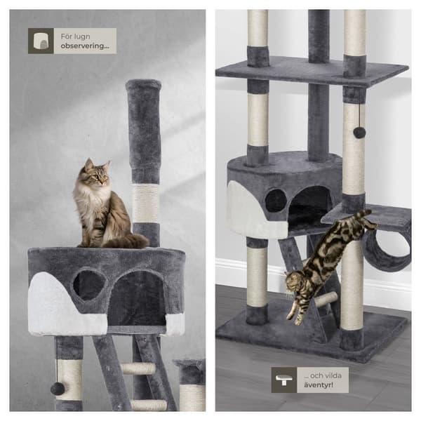 Klösträd katt, klösmöbel Hansi - grå/vit
