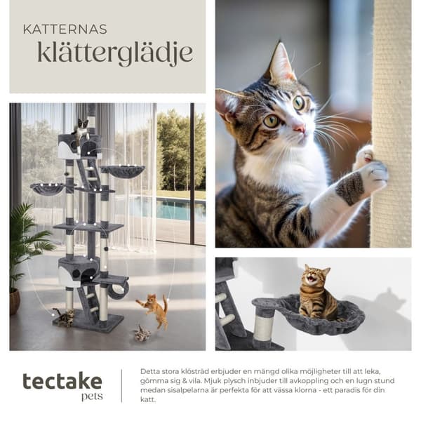 Klösträd katt, klösmöbel Hansi - grå/vit
