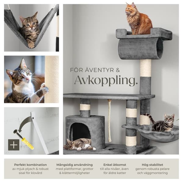 Katt klösträd, klösmöbel Sabrina - grå