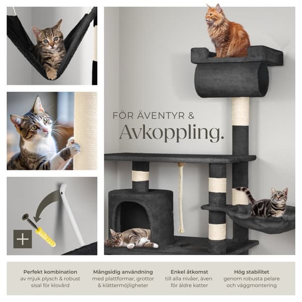 Katt klösträd, klösmöbel Sabrina - svart