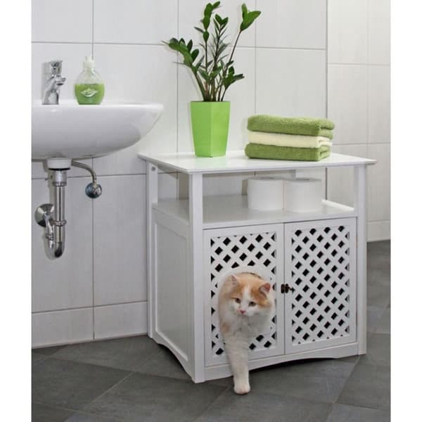 Kerbl Kattetoalett kabinett Helena 64x46x65 cm hvit 82662