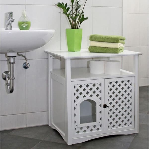 Kerbl Kattetoalett kabinett Helena 64x46x65 cm hvit 82662