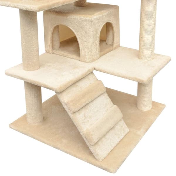 vidaXL Katt Klösträd med klöspelare i sisal 125 cm beige