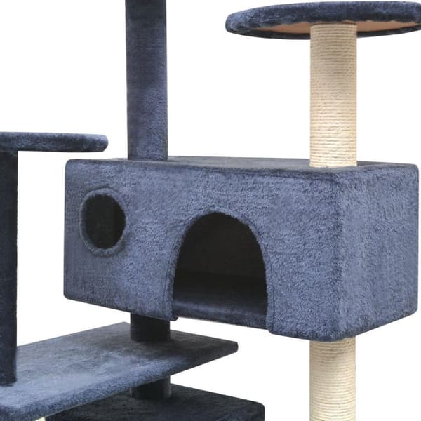 vidaXL Katt Klösträd med klöspelare i sisal 125 cm mörkblå