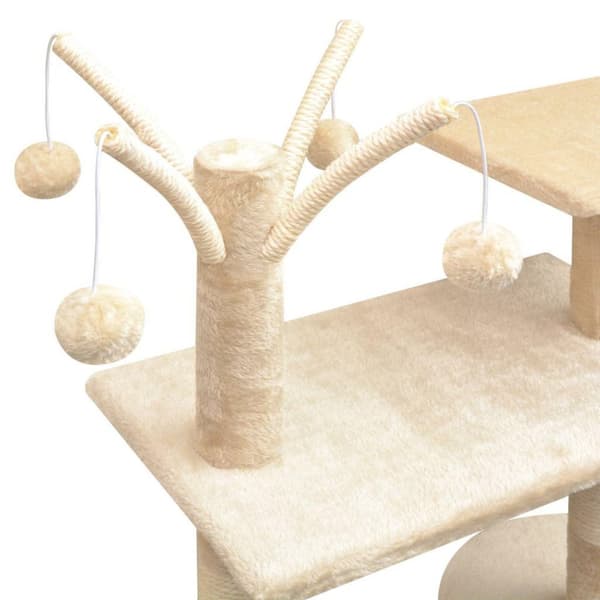 vidaXL Katt Klösträd med klöspelare och 125 cm beige
