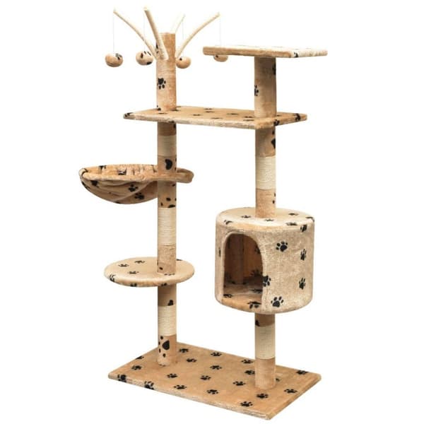 vidaXL kradsetræ med sisal til katte 125 cm poteprint beige