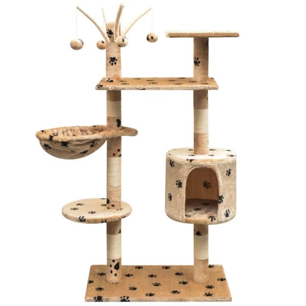 vidaXL kradsetræ med sisal til katte 125 cm poteprint beige