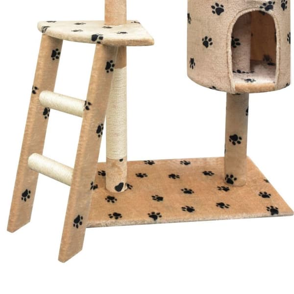 vidaXL Katt Klösträd med klöspelare i sisal 150 cm tassavtryck beige