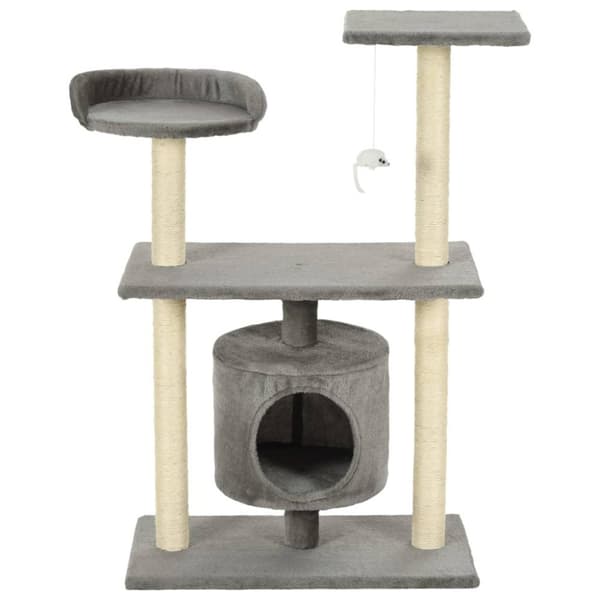 vidaXL Kissan raapimispuu sisal-pylväillä 95 cm harmaa